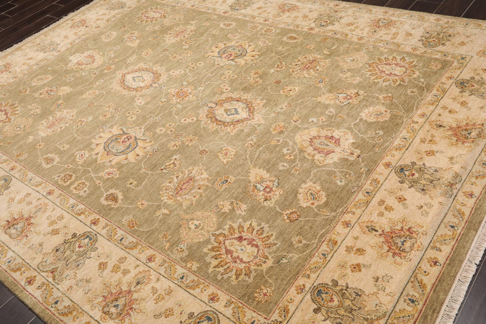 8' x 10'2" Hand Knotted 100% Wool Agra Traditional Oriental Area Rug Pistachio
