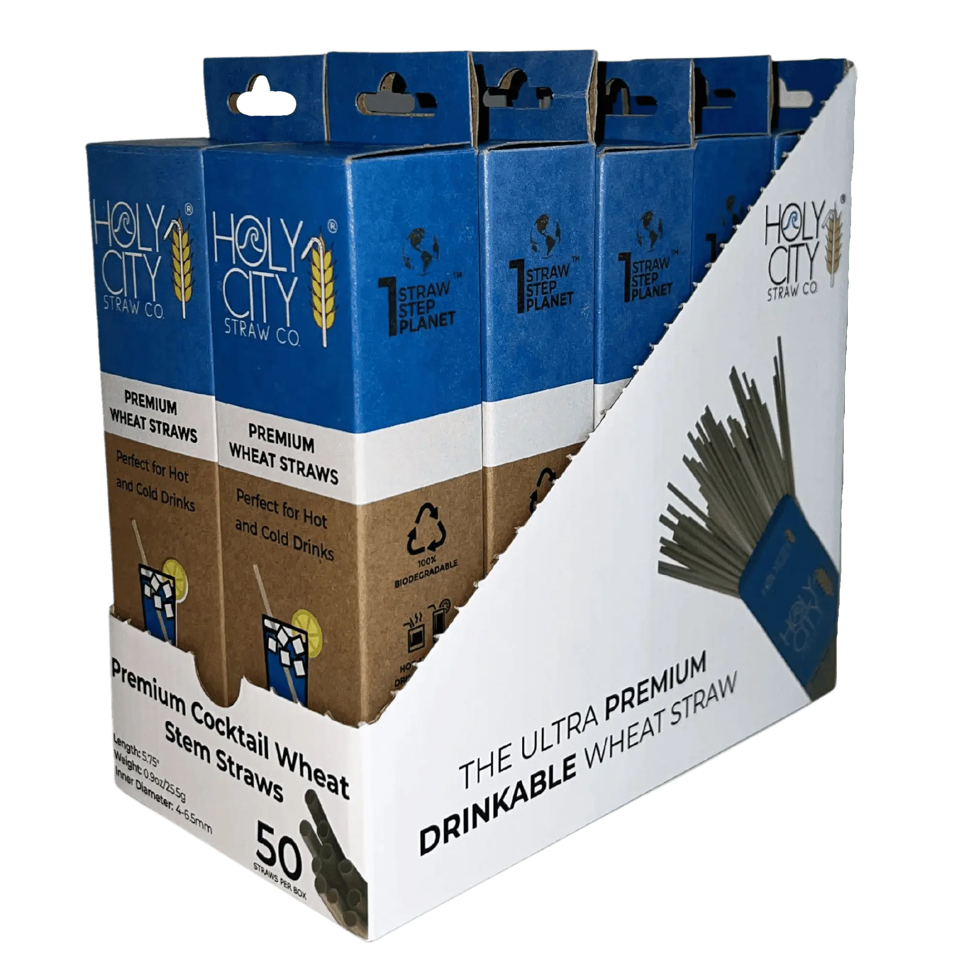 5.75" Cocktail Wheat Stem Drinking Straws | Inner Pack | 10 x 50ct. Boxes