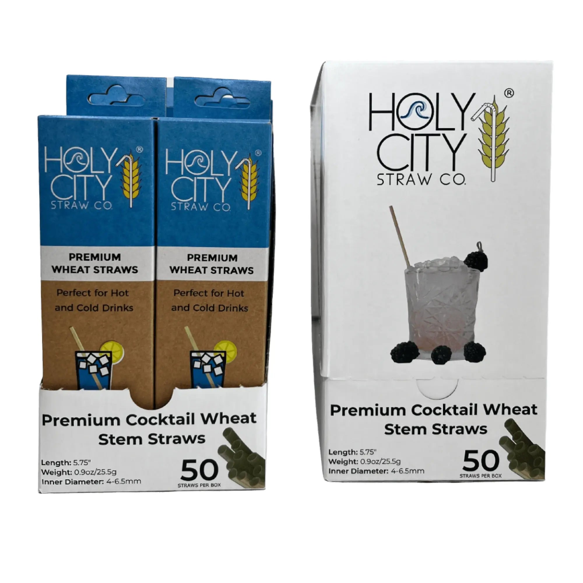 5.75" Cocktail Wheat Stem Drinking Straws | Inner Pack | 10 x 50ct. Boxes