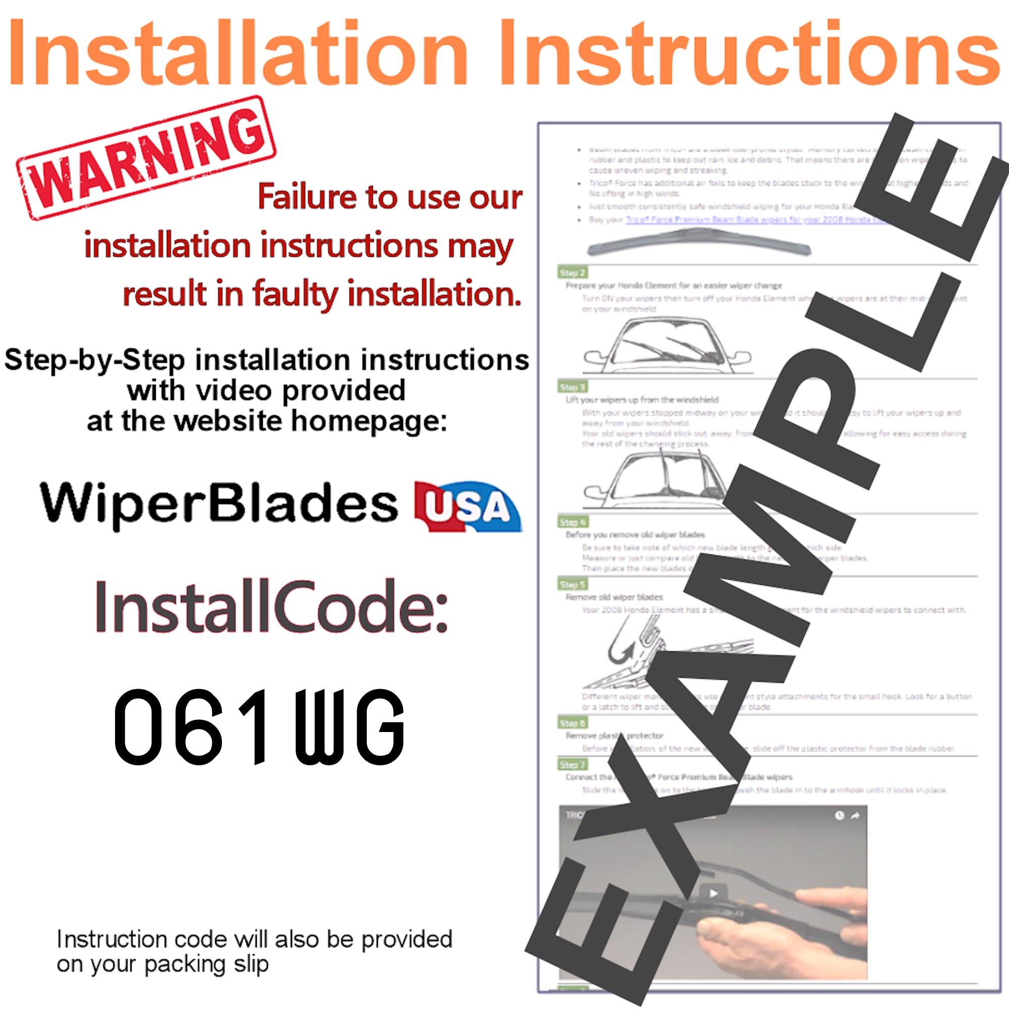 2023 Jeep Compass Wiper Blades w/1yr Wear Warranty (Set of 3) w/Rear Wipers